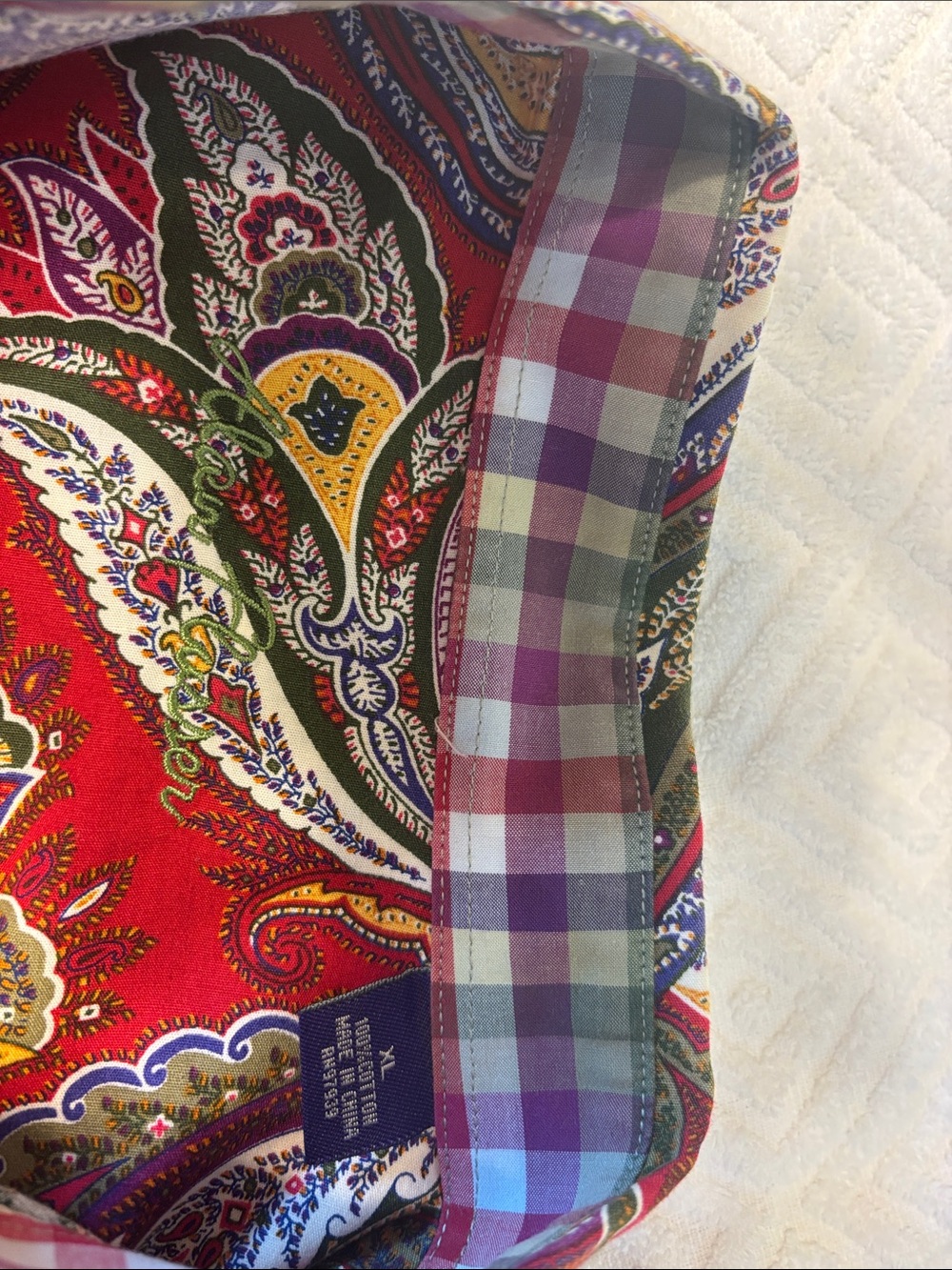 Alan Flusser Multicolor Paisley Button-Down Shirt - Red, Purple, Yellow, Green - Picture 5 of 5